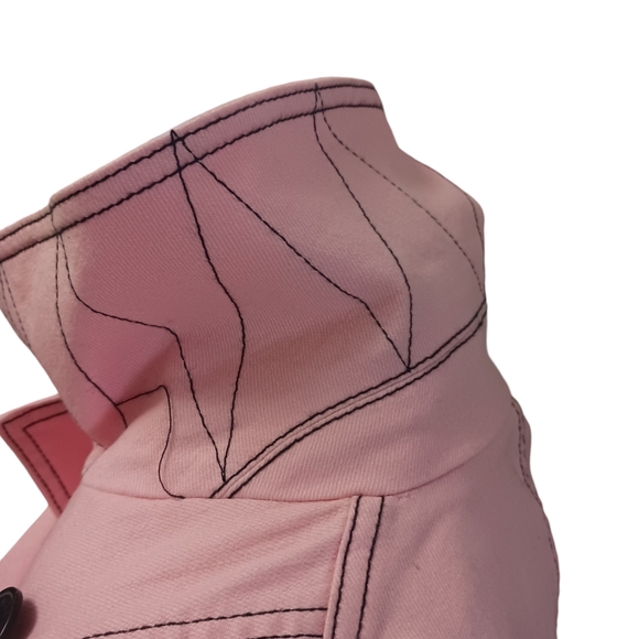 Lauren Jeans Co Ralph Lauren Jacket Dbl Button Pink Denim Large No Belt - Picture 4 of 15